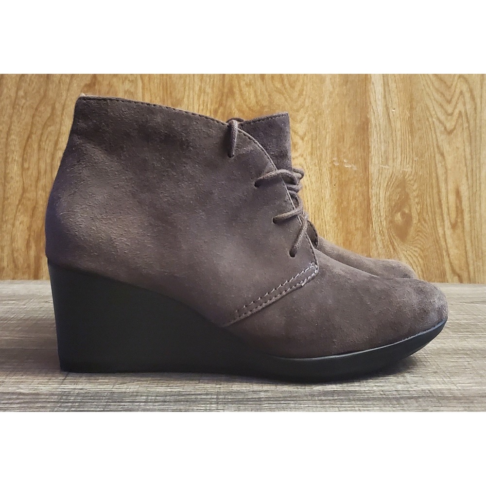 Clarks Hazen Charm Lace Up Wedge Shoes Women's Size 5 Gray